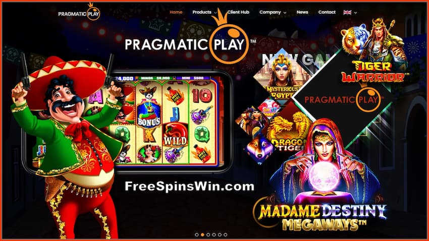 Pragmatic Play Slots - Claim Free Spins at FreeSpinsWIn.com is on this image.