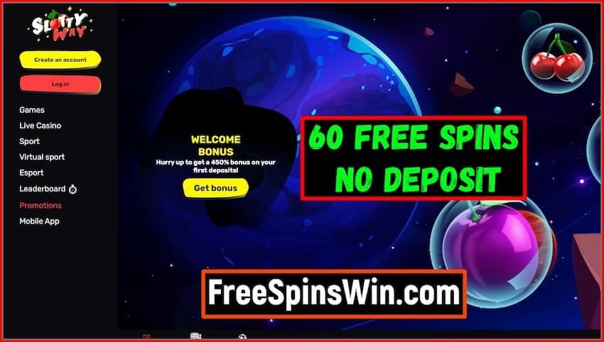 Read the review of the casino SlottyWay and get bonuses without deposits is in this image.