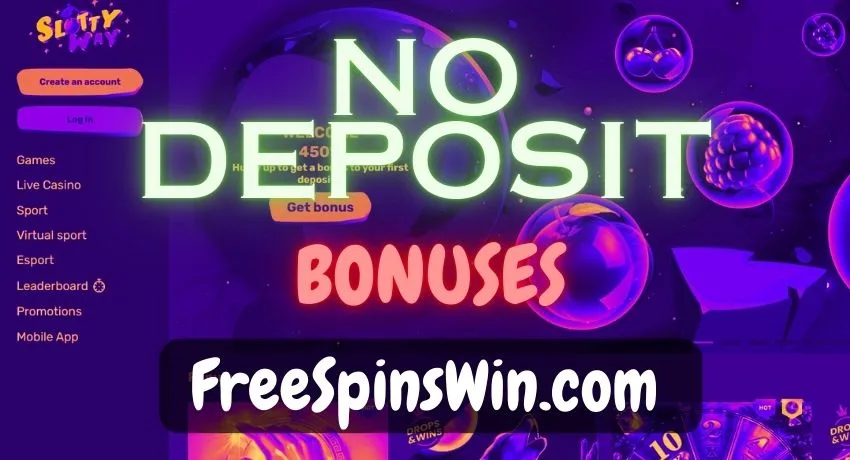 No deposit sign-up bonuses at online casinos in the image.