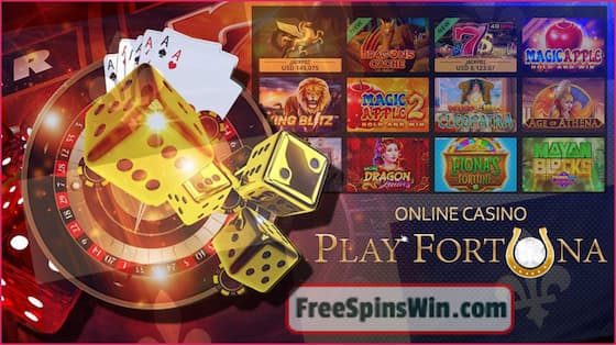 A huge range of slot machines with free spins await players in the casino PlayFortuna in this picture!