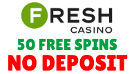 Fresh Casino 50 free spins logo For FreeSpinsWin.com