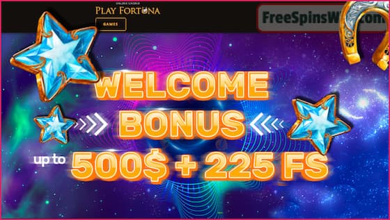 Get free spins for signing up and a welcome bonus in the casino Play Fortuna in this picture!