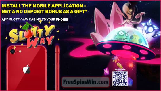 Install the app and Play in the mobile casino SlottyWay in this picture!