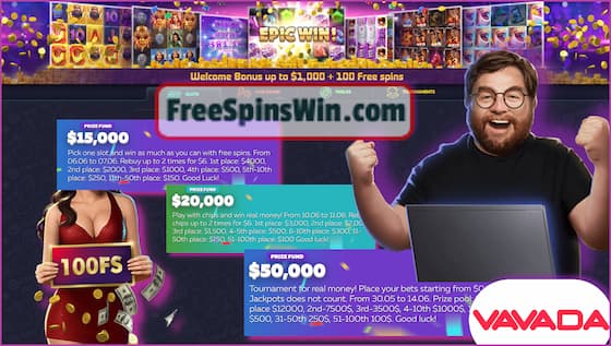Play free slot machine tournaments with real cash prizes in the Casino Vavada in this picture!