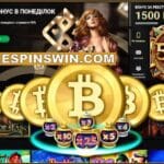 A screenshot of a crypto casino homepage with a promotion banner for free spins