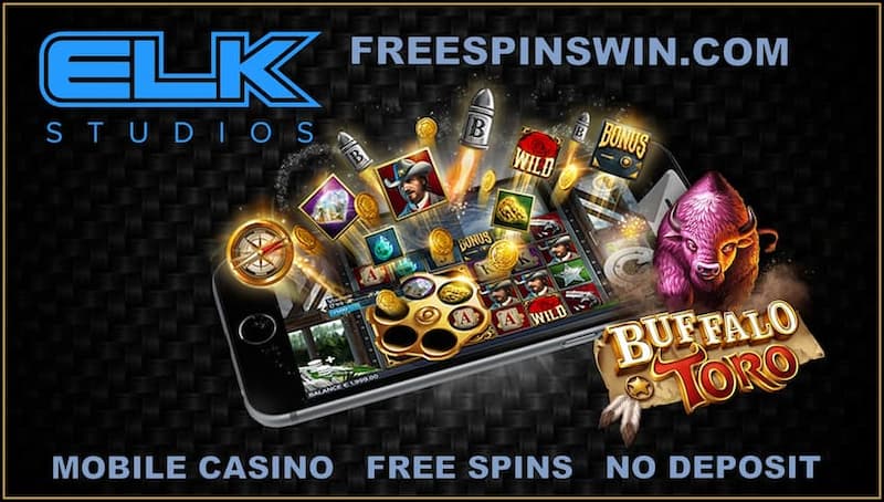 Reviews of the best slot machines from Elk Studios for mobile online casinos with free spins no deposit are pictured.
