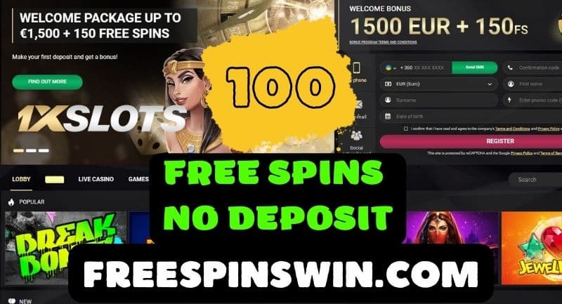 100 free spins no deposit (bonus code 100SUN) in Book of Sun Multichance at the 1xSLOTS Casino pictured.