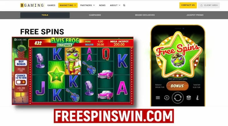 Play a new free slot Elvis Frog Trueways from BGaming pictured