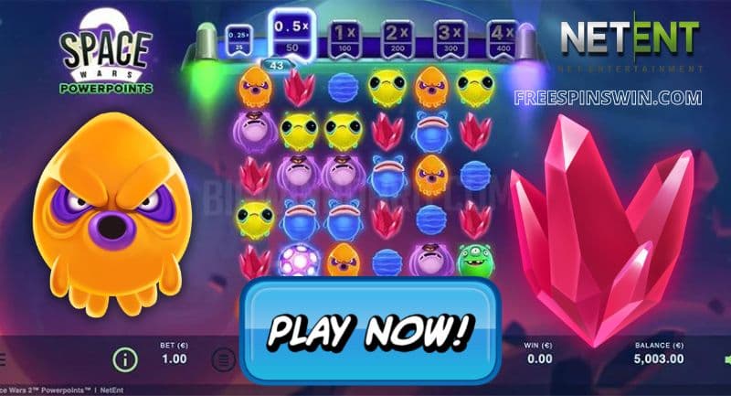 Play new free slot Space Wars 2 Powerpoints from Netent pictured