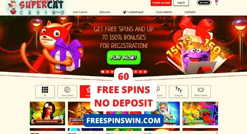 Registration and instant play at the Super Cat casino pictured.